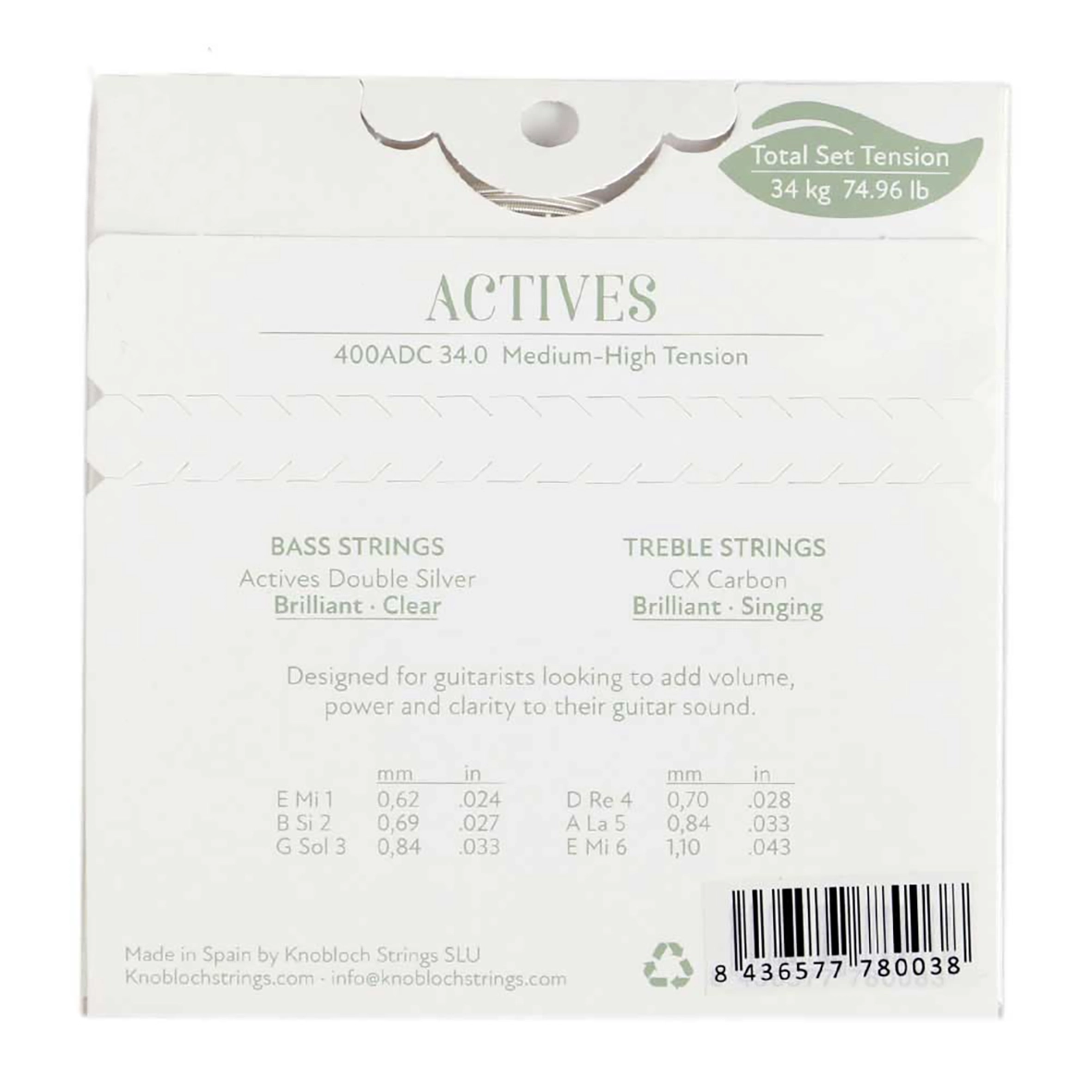 نمای پشت اطلاعات و مشخصات فنی  سیم گیتار نبلوخ مدل 400 ADC