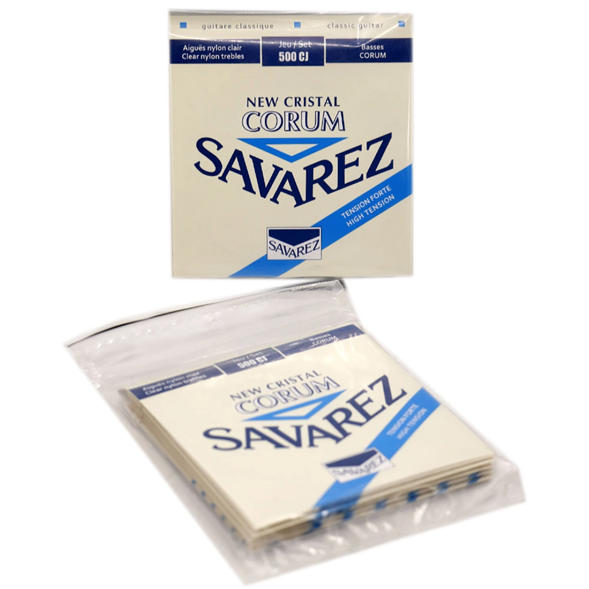 نمای زاویه‌ای از بسته سیم گیتار کلاسیک Savarez 500CJ