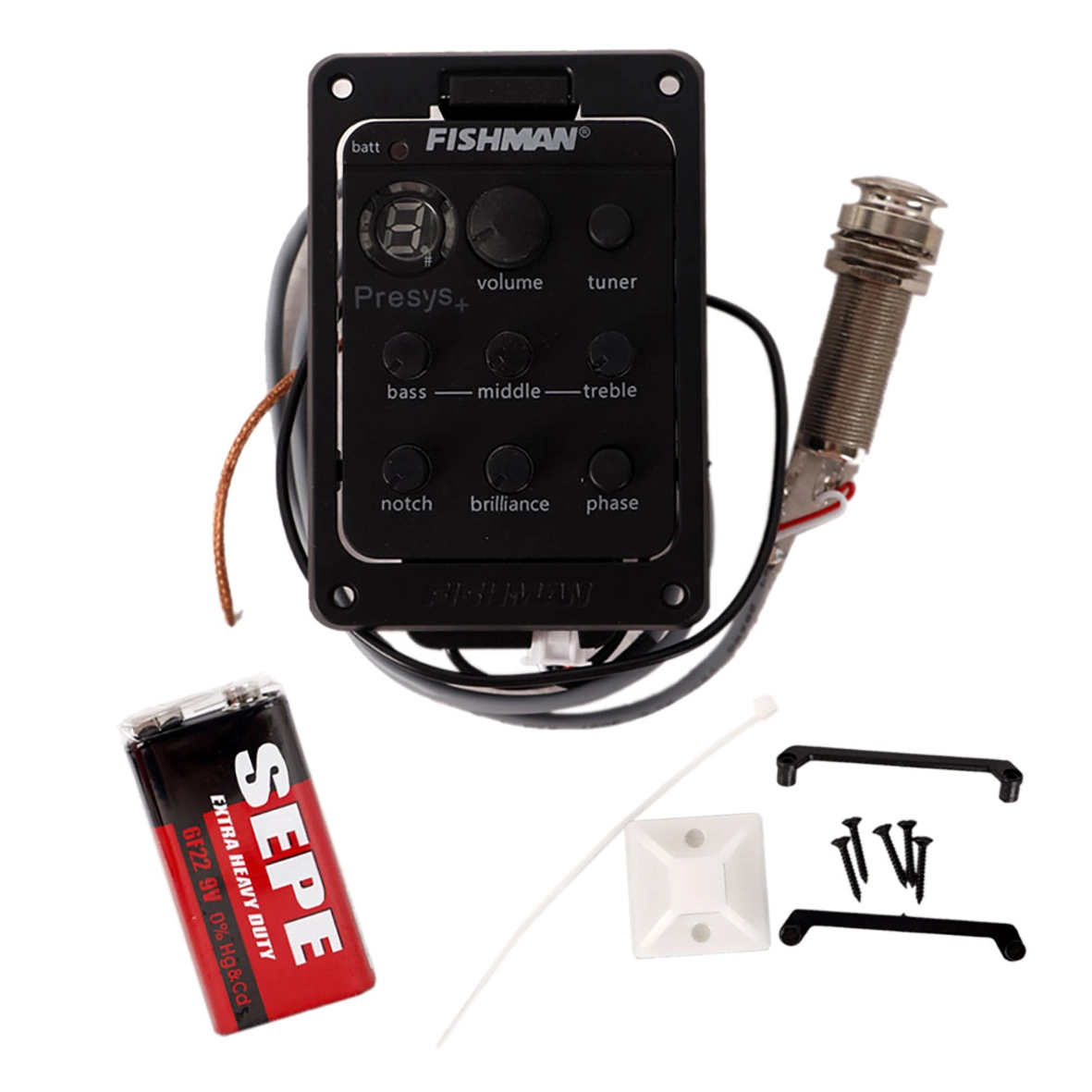 پیکاپ گیتار فیشمن مدل Presys Plus به همراه متعلقات و باتری