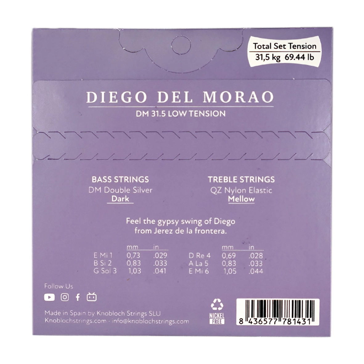 مشخصات فنی سیم گیتار حرفه‌ای مخصوص فلامنکو Diego del Morao