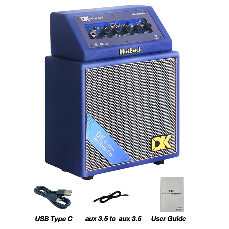 آمپلی‌فایر گیتار دی کی DK Mini Bomb iG-15 Pro به همراه لوازم