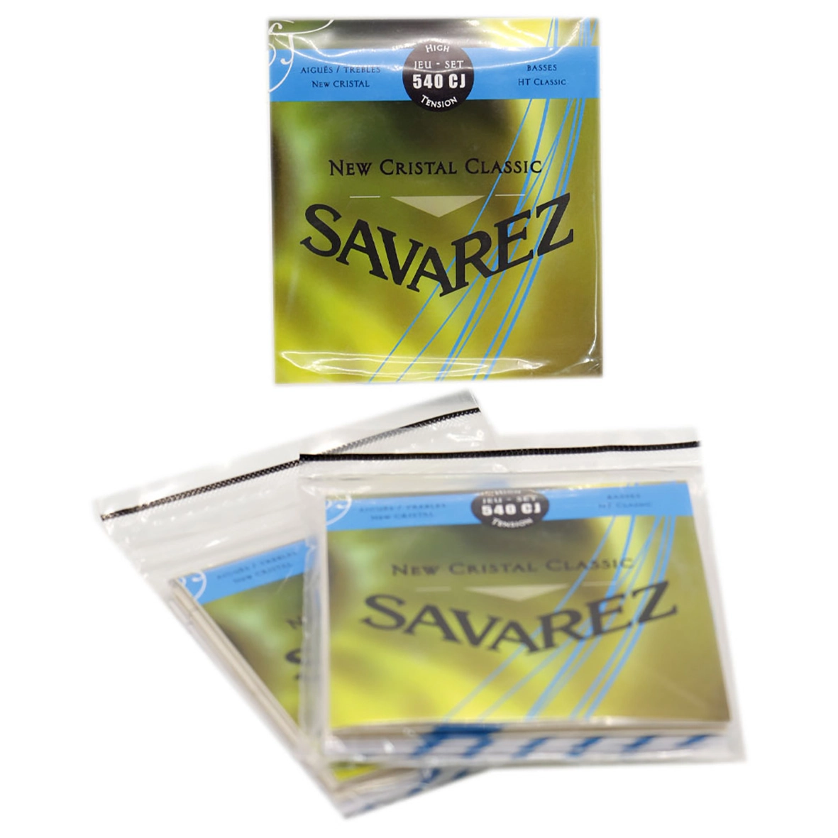 نمای بسته سیم گیتار کلاسیک Savarez 540CJ با طراحی قرمز و سفید