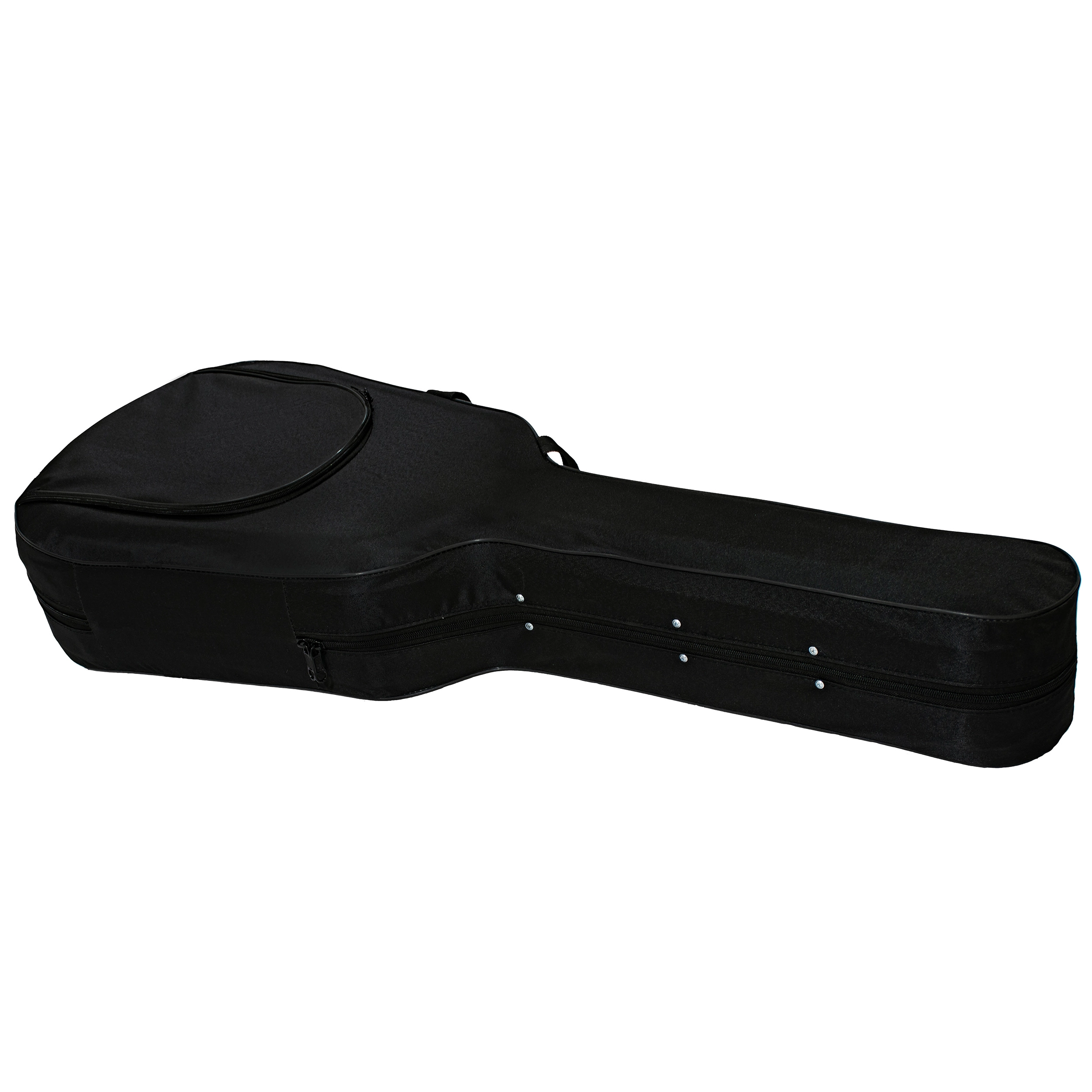 نمای کناری هاردکیس گیتار کلاسیک با جیب زیپ‌دار