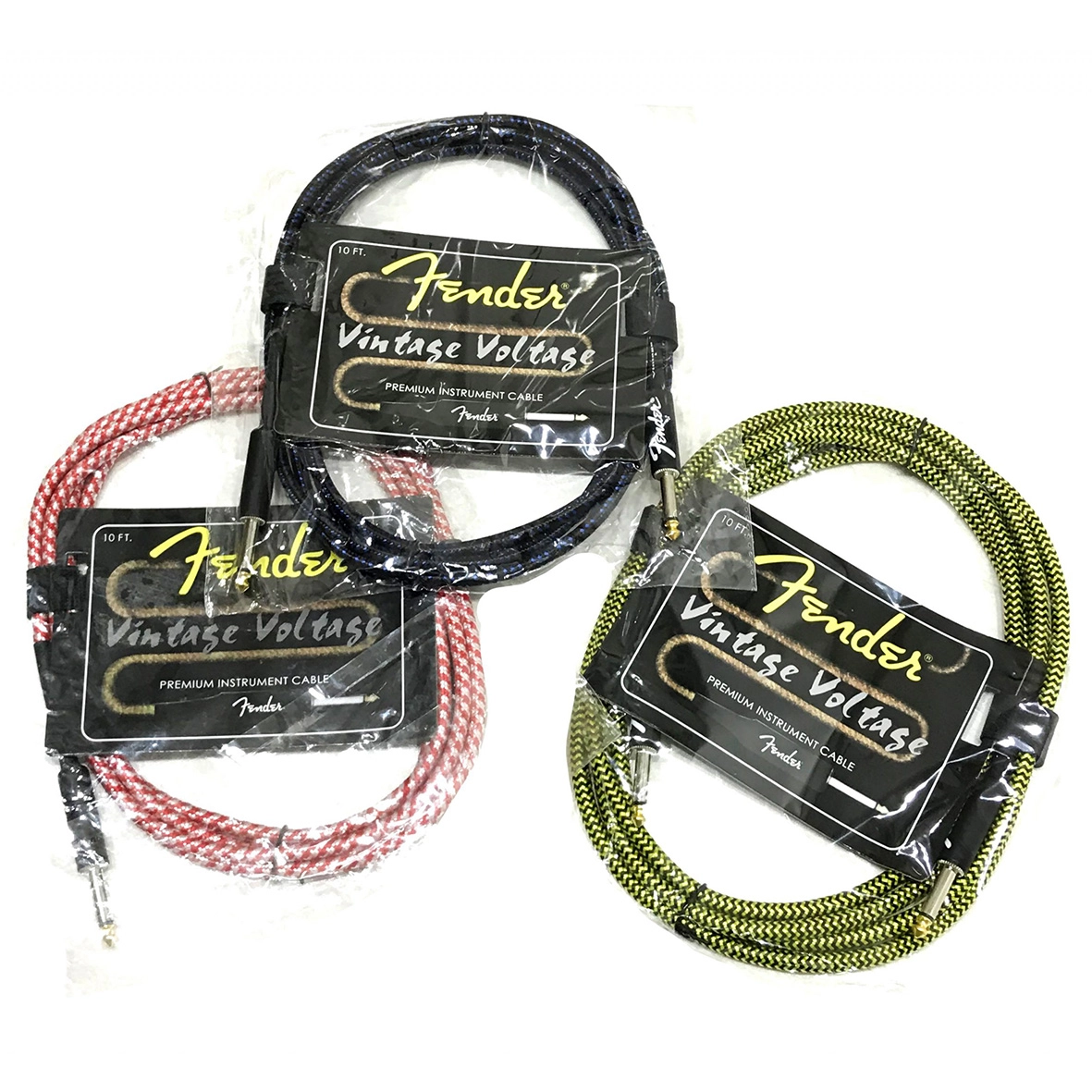 کابل‌های گیتار فندر مدل Vintage Voltage بسته سه‌تایی ۳ متری