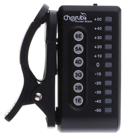 تیونر گیتار Cherub WST-550G نمای جلو با نمایشگر LE