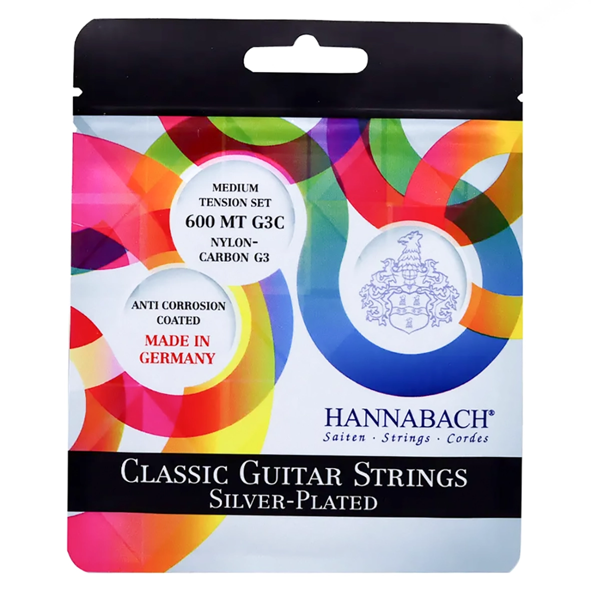 سیم گیتار هاناباخ Hannabach 600 MT G3C – تنشن مدیوم، کیفیت بالا برای نوازندگان حرفه‌ای