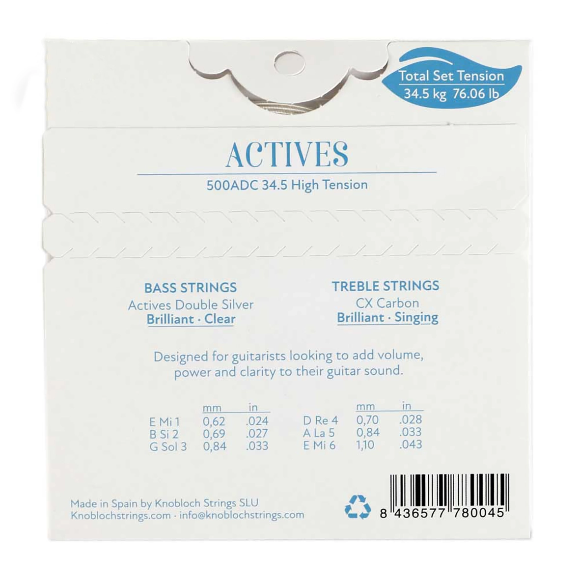 مشخصات و جزئیات سیم گیتار نبلوخ 500ADC